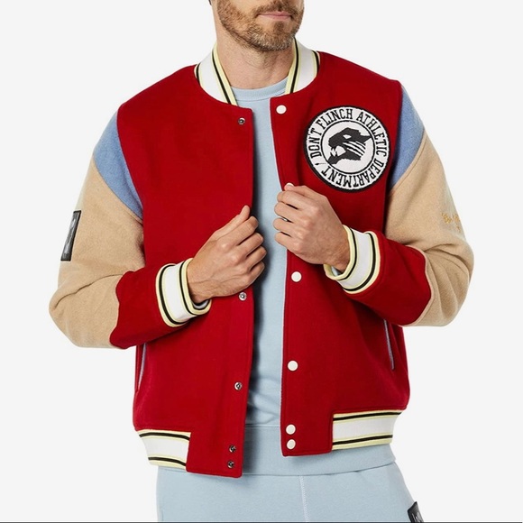 Puma Other - Puma Mens Color block Reversible Varsity Jacket Size L Flame Scarlet